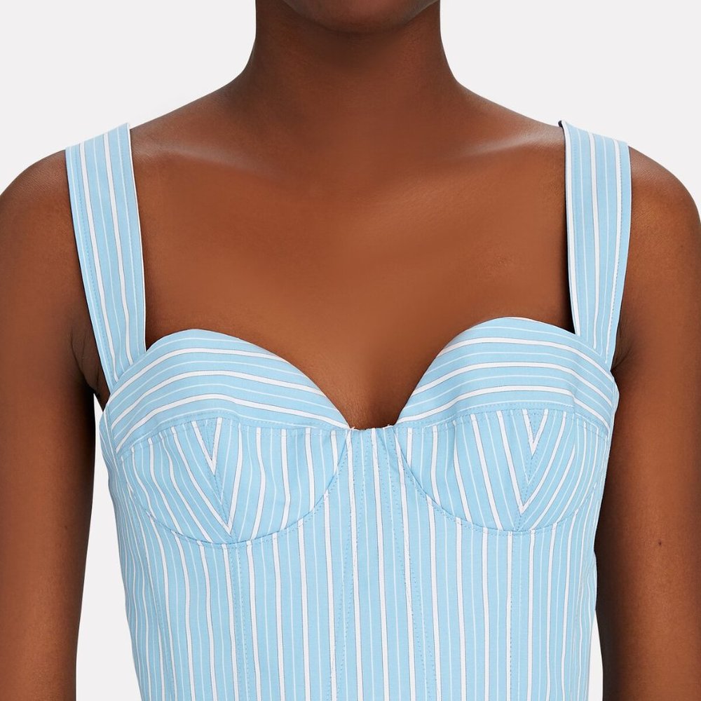 Aknvas Striped Poplin Bustier Top